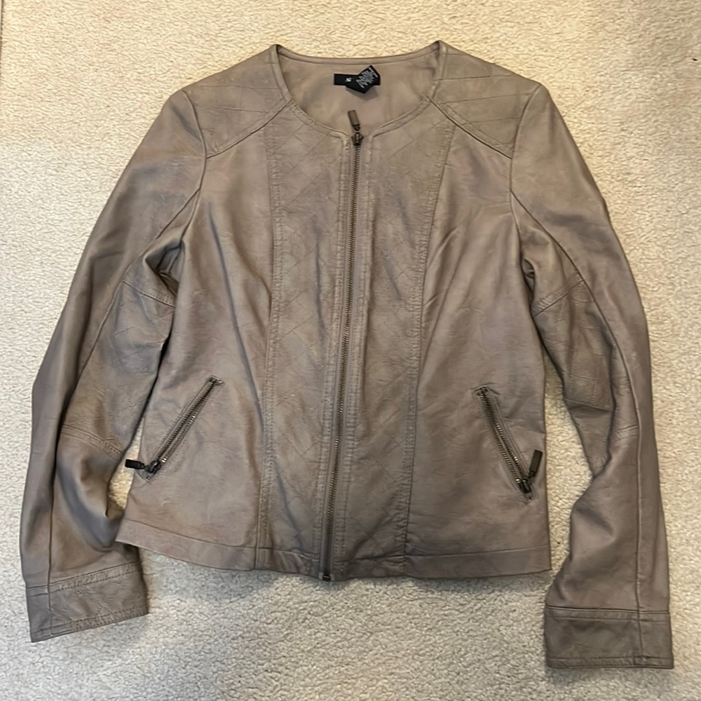 Alfani Tan Leather like jacket XS